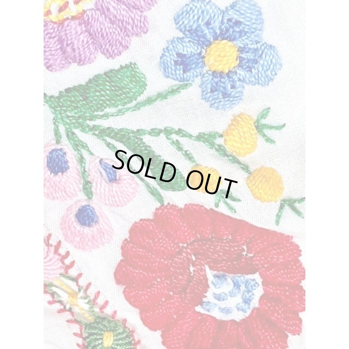 画像13: 花刺繍 ホワイト カラフルステッチ ヨーロッパ古着 半袖 ヴィンテージスモックブラウス (13)