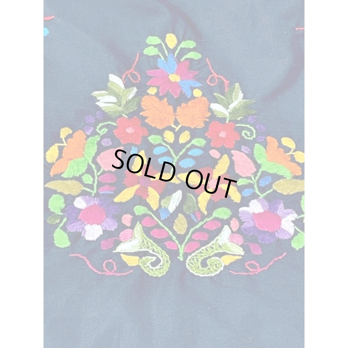 画像17: メキシカン刺繍 濃いめのネイビー フォークロア 半袖 レトロ USA古着 ヴィンテージメキシカンドレス【V7929】 (17)