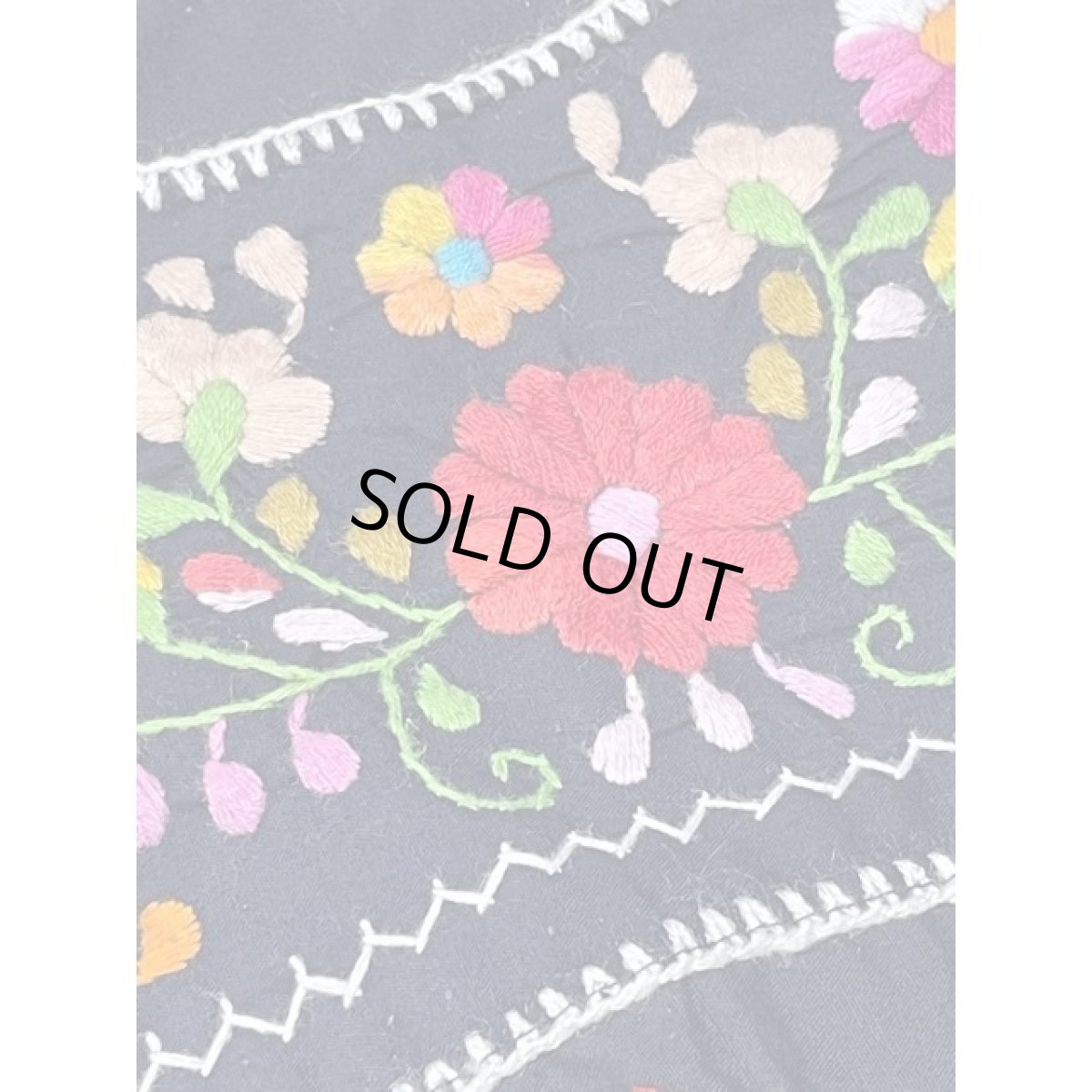 画像14: メキシカン刺繍 濃いめのネイビー フォークロア 半袖 レトロ USA古着 ヴィンテージメキシカンドレス【V7929】 (14)