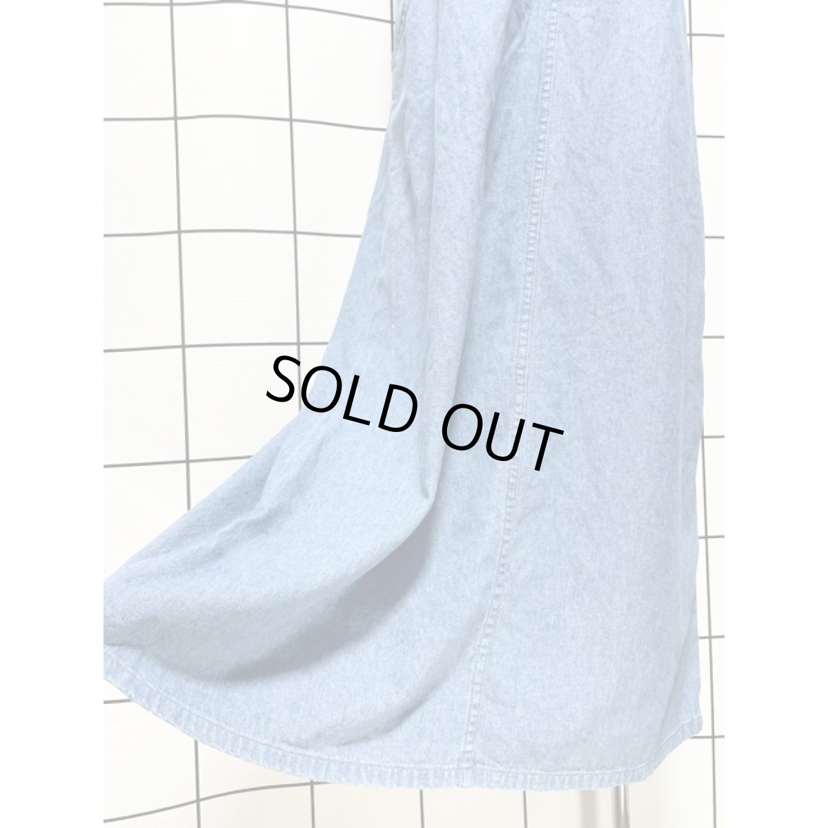 画像14: デニム 刺繍 スター ノースリーブ レトロ USA古着 ヴィンテージワンピース (14)