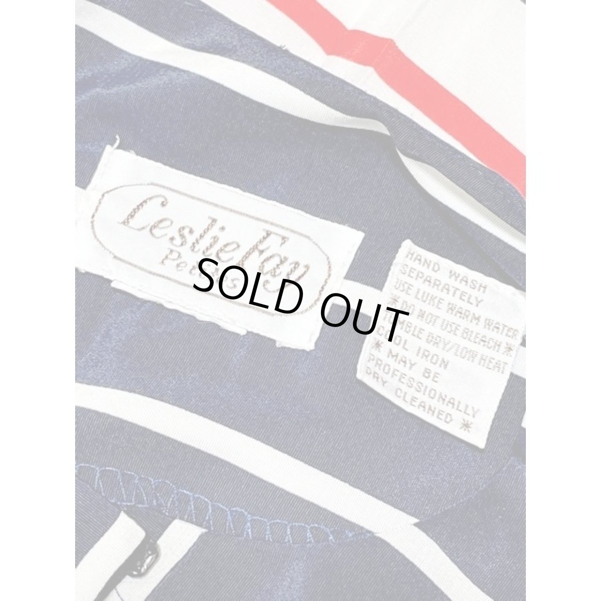 画像15: ボーダー柄 ネイビー ホワイト レッド  プリーツ レトロ 半袖 USA古着 ヴィンテージワンピース 【7940】 (15)