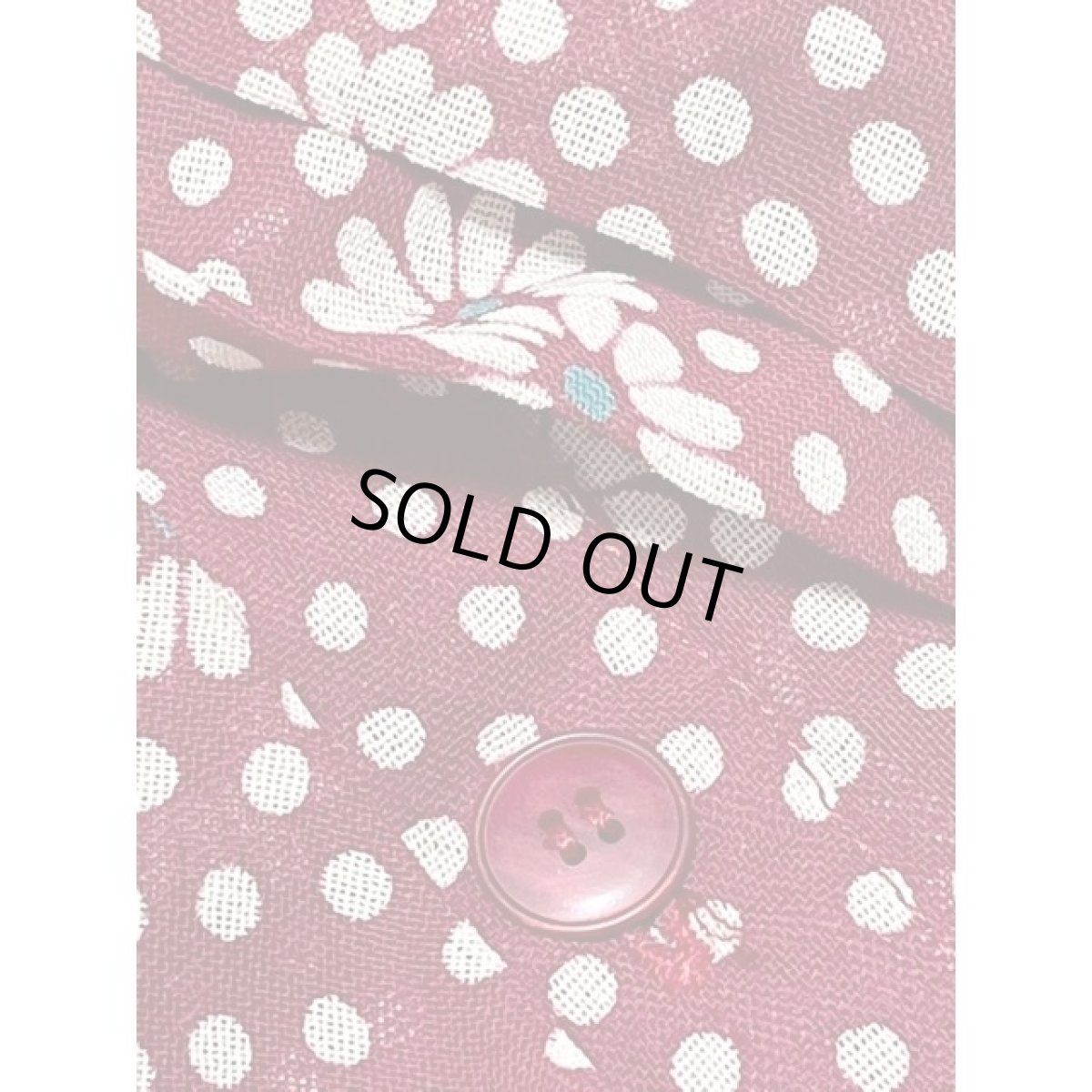 画像15: ドット柄 花柄 フレンチスリーブ 首元リボン ウエストゴム 70's レトロ レディース 昭和レトロ 国産古着 レトロワンピース【7912】 (15)