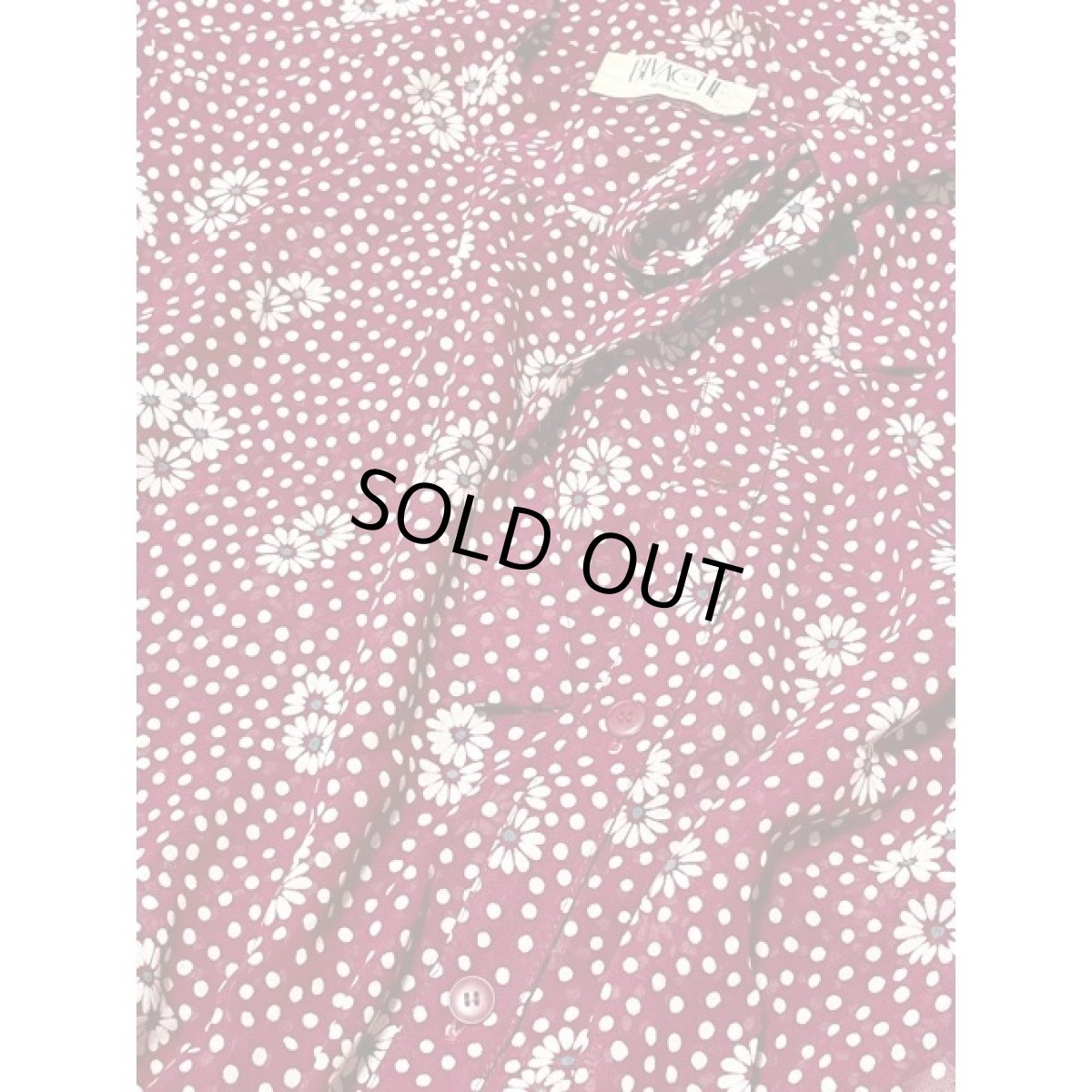 画像13: ドット柄 花柄 フレンチスリーブ 首元リボン ウエストゴム 70's レトロ レディース 昭和レトロ 国産古着 レトロワンピース【7912】 (13)