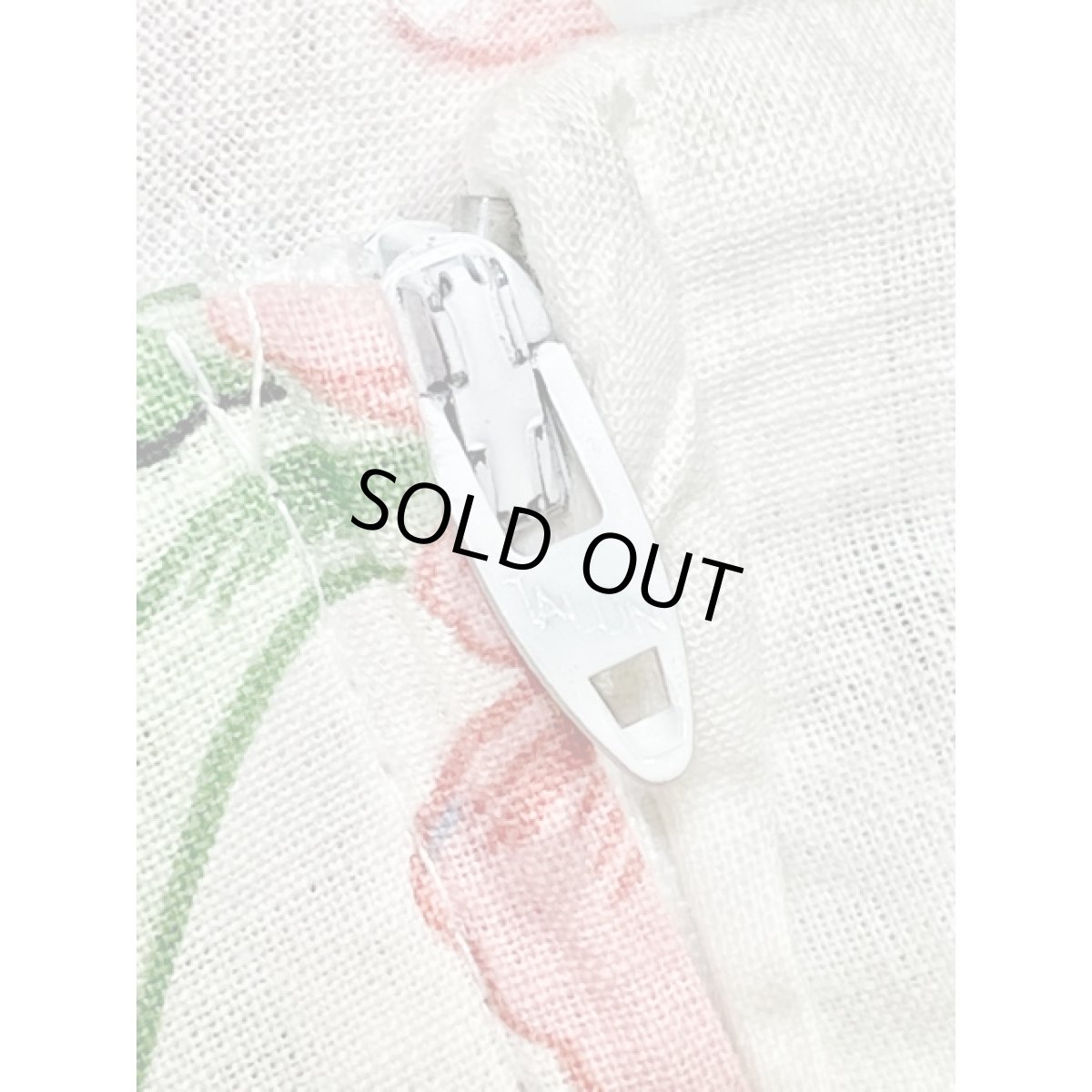 画像15: アンティークフラワー柄 ホワイト ウエストゴム クラシカル TALON 半袖 レトロ USA古着 ヴィンテージワンピース (15)