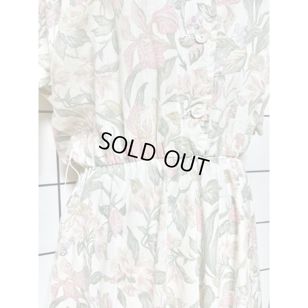 画像10: ボタニカル柄 ウエストゴム クラシカル 半袖 レトロ USA古着 ヴィンテージワンピース【7944】 (10)