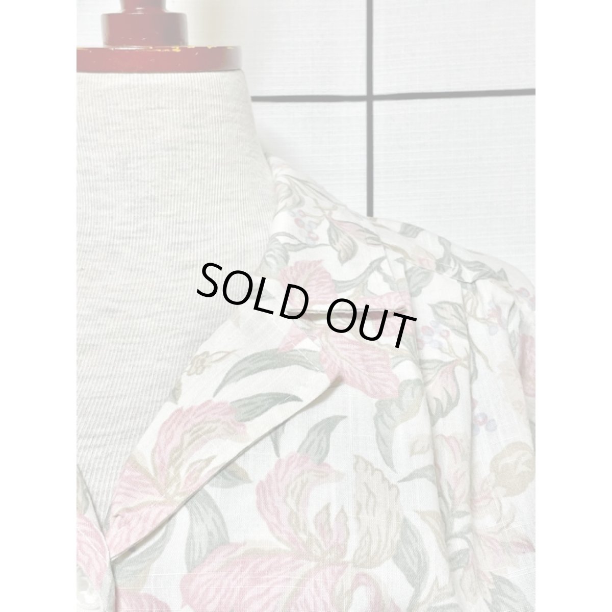 画像9: ボタニカル柄 ウエストゴム クラシカル 半袖 レトロ USA古着 ヴィンテージワンピース【7944】 (9)