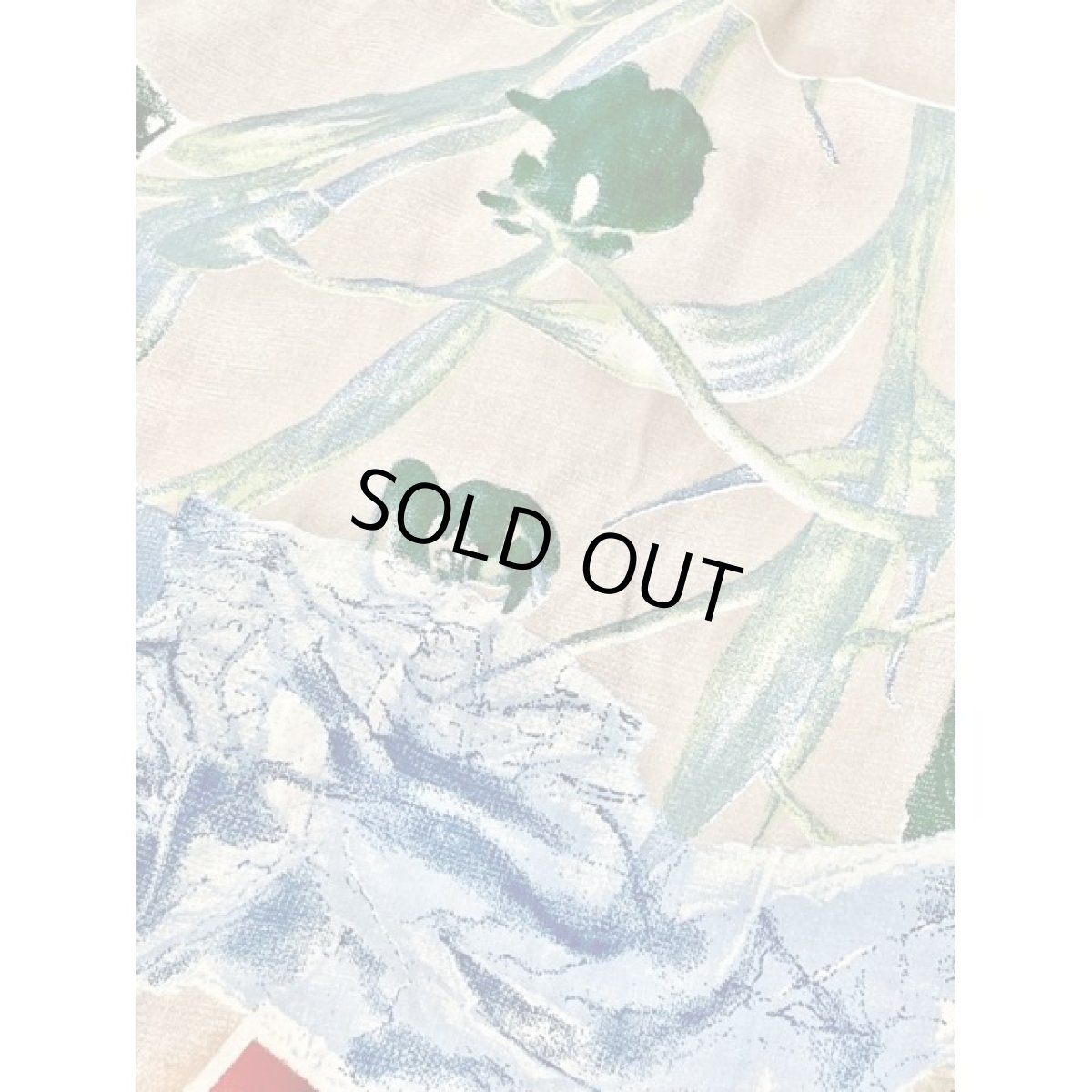 画像14: アート調 花柄 前開き ウエストゴム スリット レトロ ヨーロッパ古着 ヴィンテージ スカート【V7951】 (14)