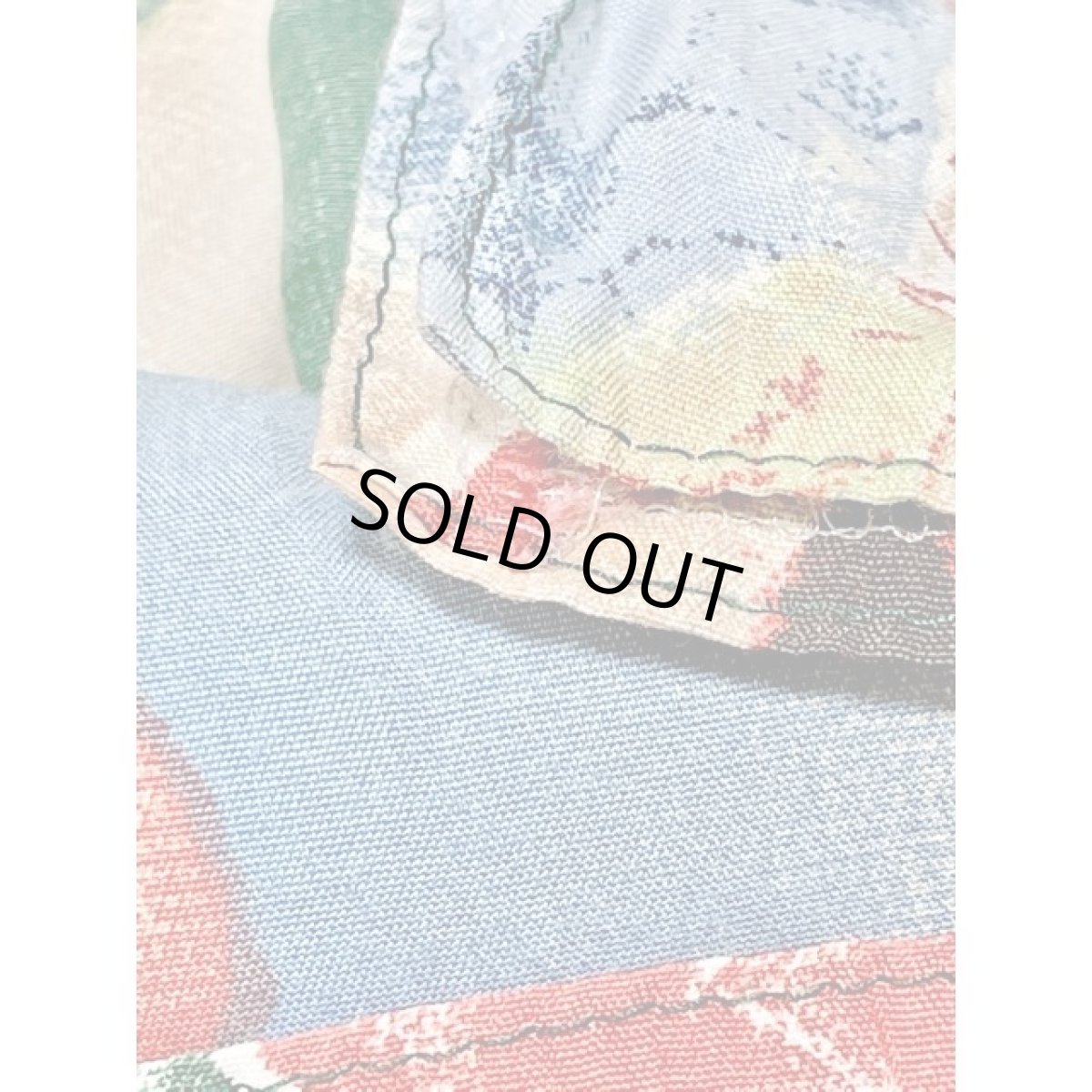 画像15: アート調 花柄 前開き ウエストゴム スリット レトロ ヨーロッパ古着 ヴィンテージ スカート【V7951】 (15)