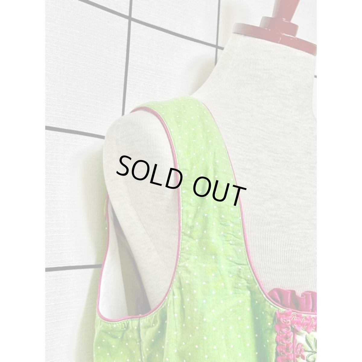 画像7: チロルワンピース チェック ドット 刺繍 ドイツ民族衣装 オクトーバーフェスト (7)