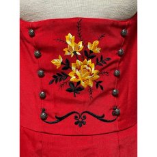 画像4: チロルワンピース 花刺繍 サイドジッパー ドイツ民族衣装 オクトーバーフェスト (4)
