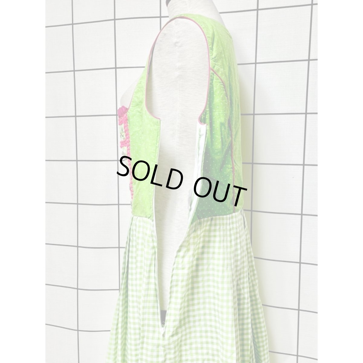 画像9: チロルワンピース チェック ドット 刺繍 ドイツ民族衣装 オクトーバーフェスト (9)