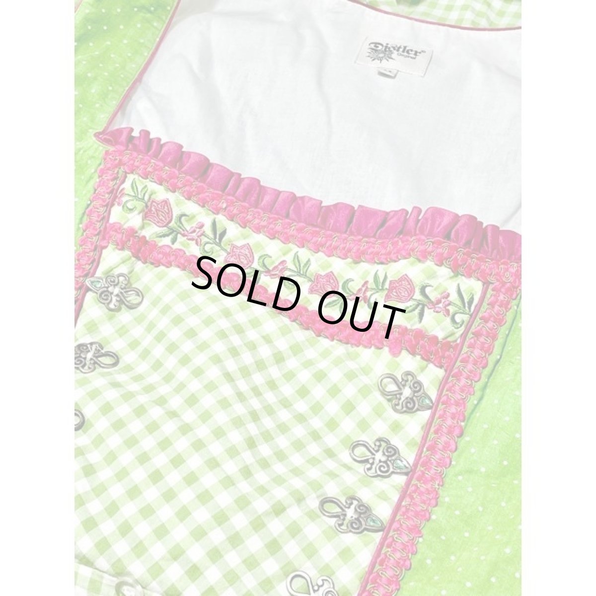 画像10: チロルワンピース チェック ドット 刺繍 ドイツ民族衣装 オクトーバーフェスト (10)