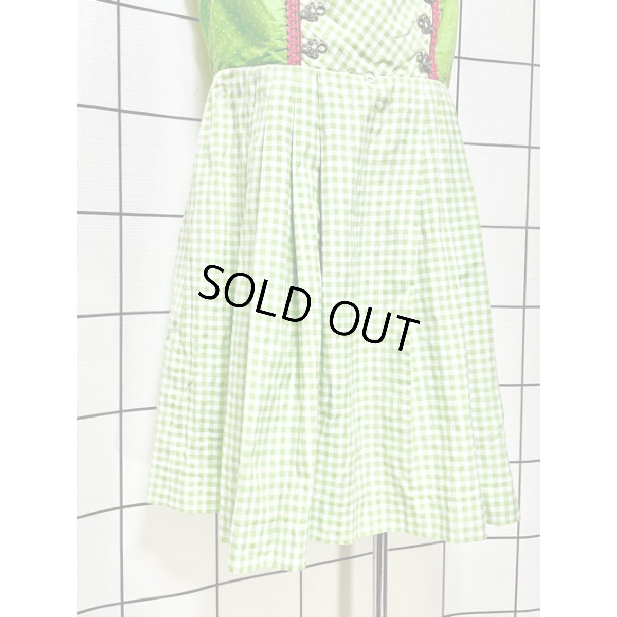 画像8: チロルワンピース チェック ドット 刺繍 ドイツ民族衣装 オクトーバーフェスト (8)