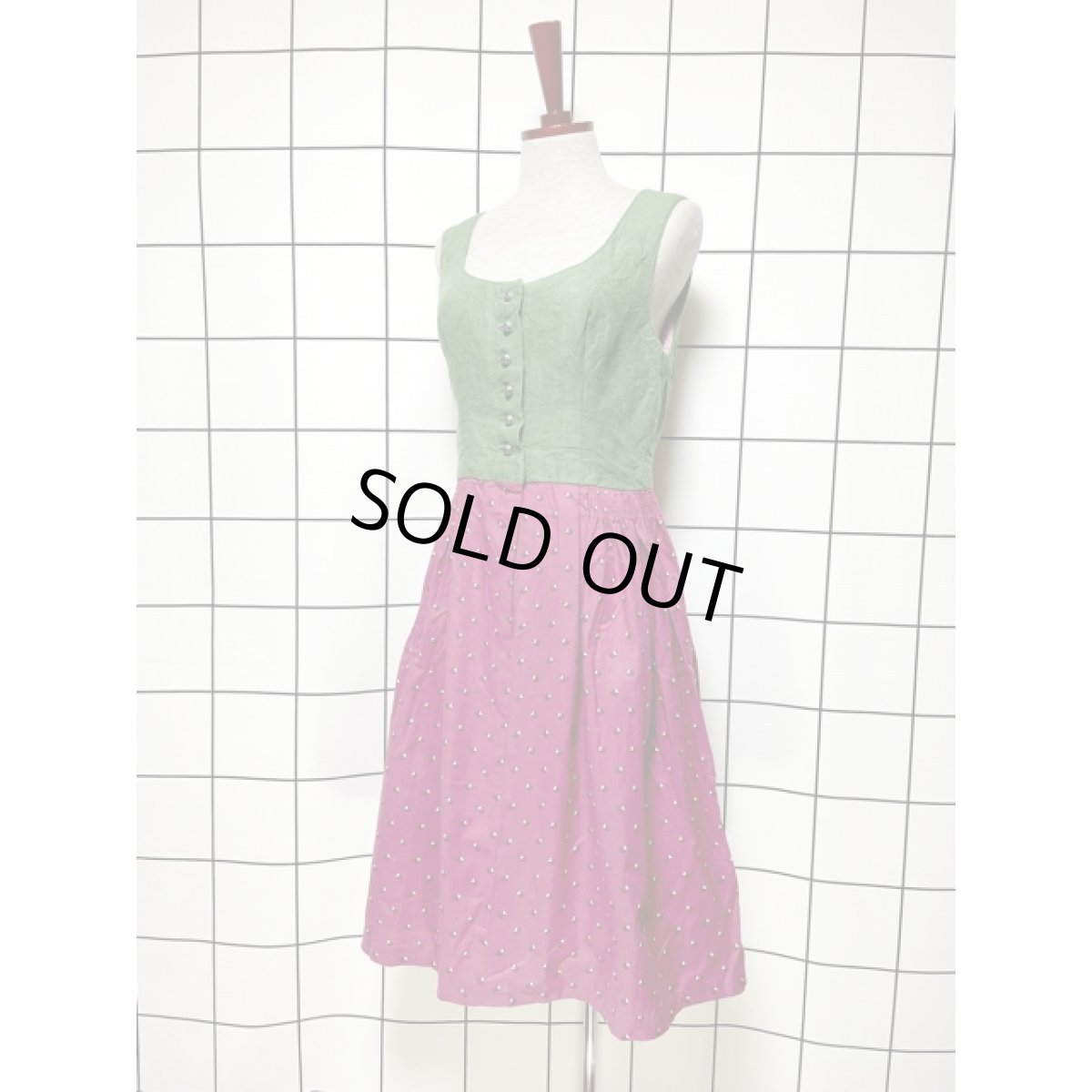 画像2: チロルワンピース 小花柄 切り替えし ドイツ民族衣装 オクトーバーフェスト (2)