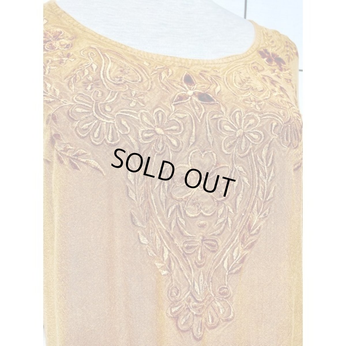 画像11: India ドレス ヴィンテージ刺繍 フォークロア アースカラー リボン レトロ 古着 (11)