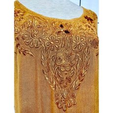 画像11: India ドレス ヴィンテージ刺繍 フォークロア アースカラー リボン レトロ 古着 (11)