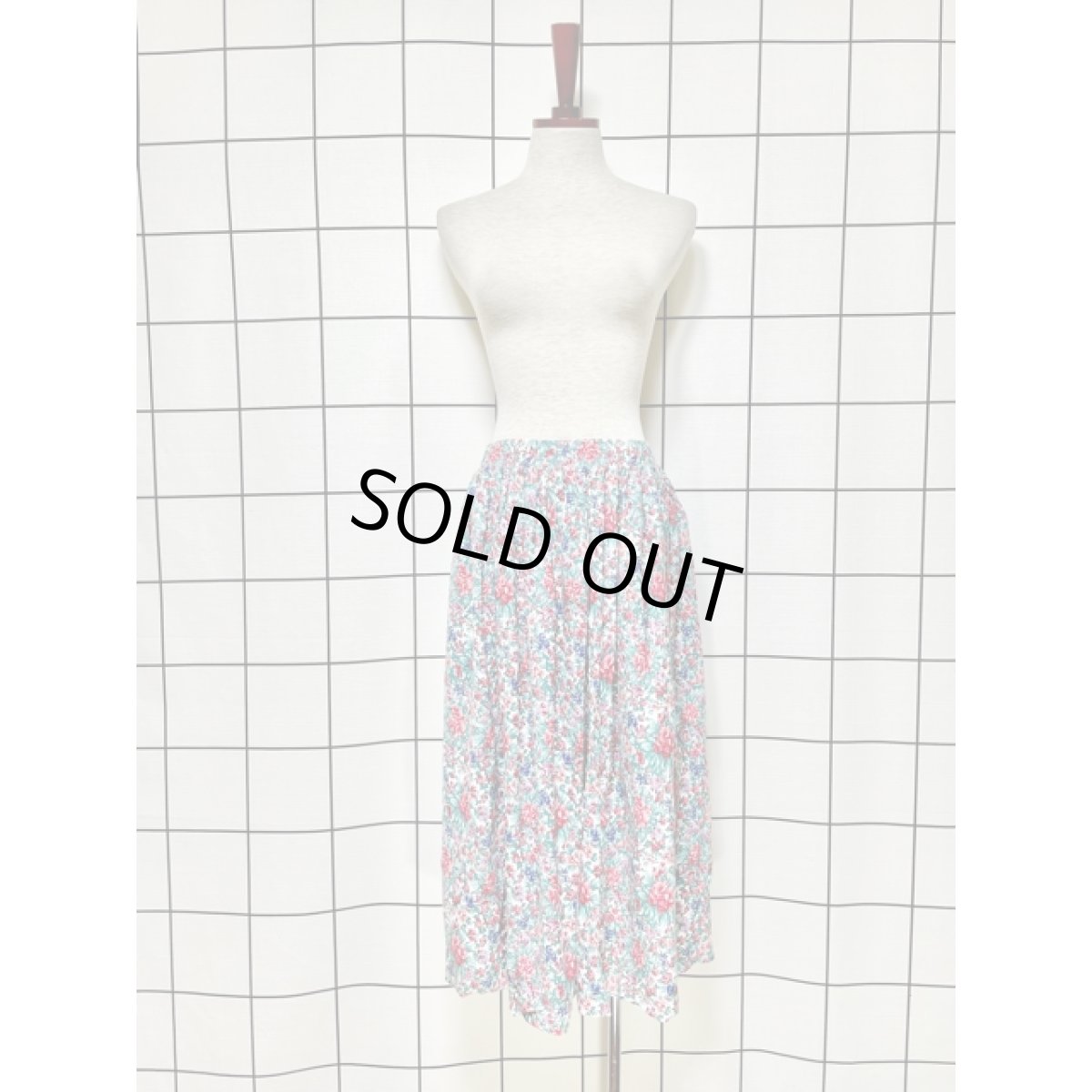 画像3: 総柄 花柄 ウエストゴム レトロ USA古着 ヴィンテージスカート (3)