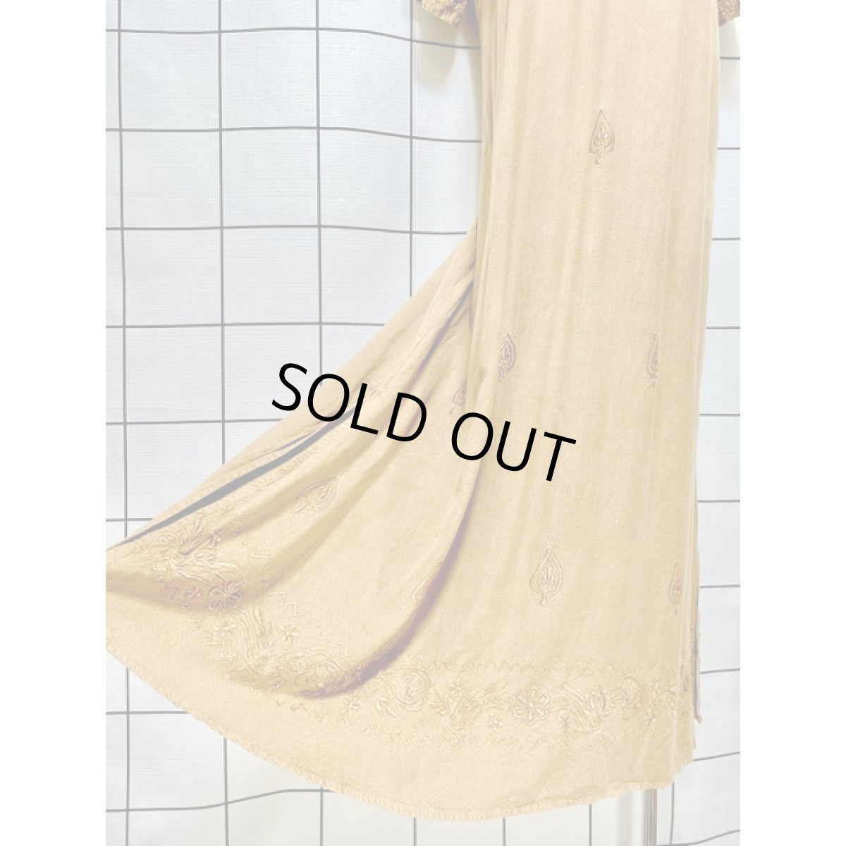 画像14: India ドレス ヴィンテージ刺繍 フォークロア アースカラー リボン レトロ 古着 (14)