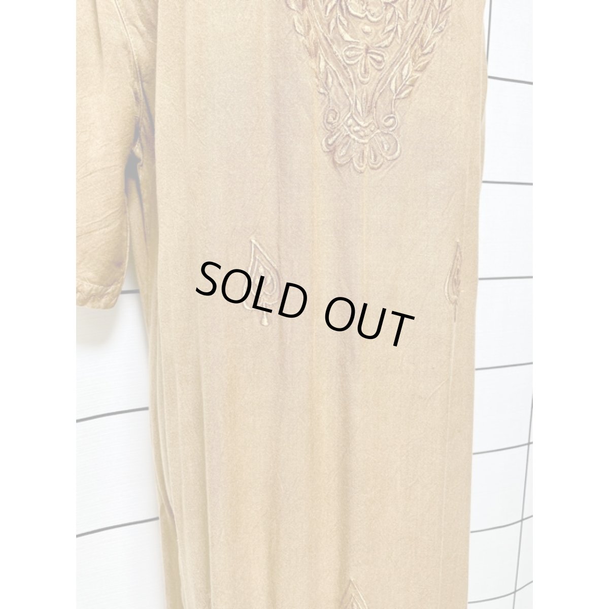 画像12: India ドレス ヴィンテージ刺繍 フォークロア アースカラー リボン レトロ 古着 (12)