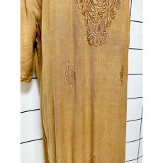 画像12: India ドレス ヴィンテージ刺繍 フォークロア アースカラー リボン レトロ 古着 (12)