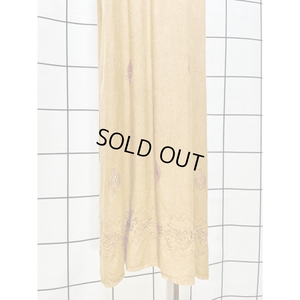 画像13: India ドレス ヴィンテージ刺繍 フォークロア アースカラー リボン レトロ 古着 (13)