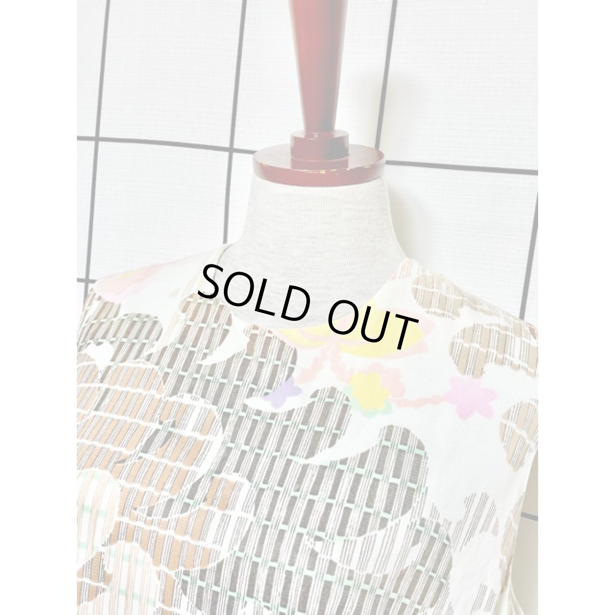 画像8: レトロ柄 ノースリーブ USA古着 ヴィンテージワンピース【7960】 (8)