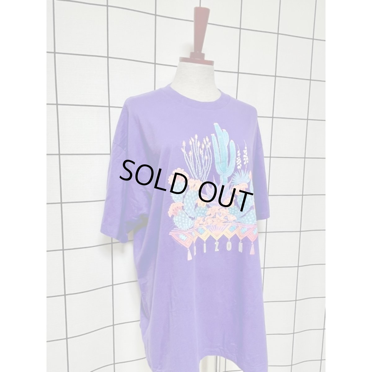 画像6: サボテン 英字 Hanes パープル ガーリー 半袖 レトロ USA古着 ヴィンテージ Tシャツ (6)