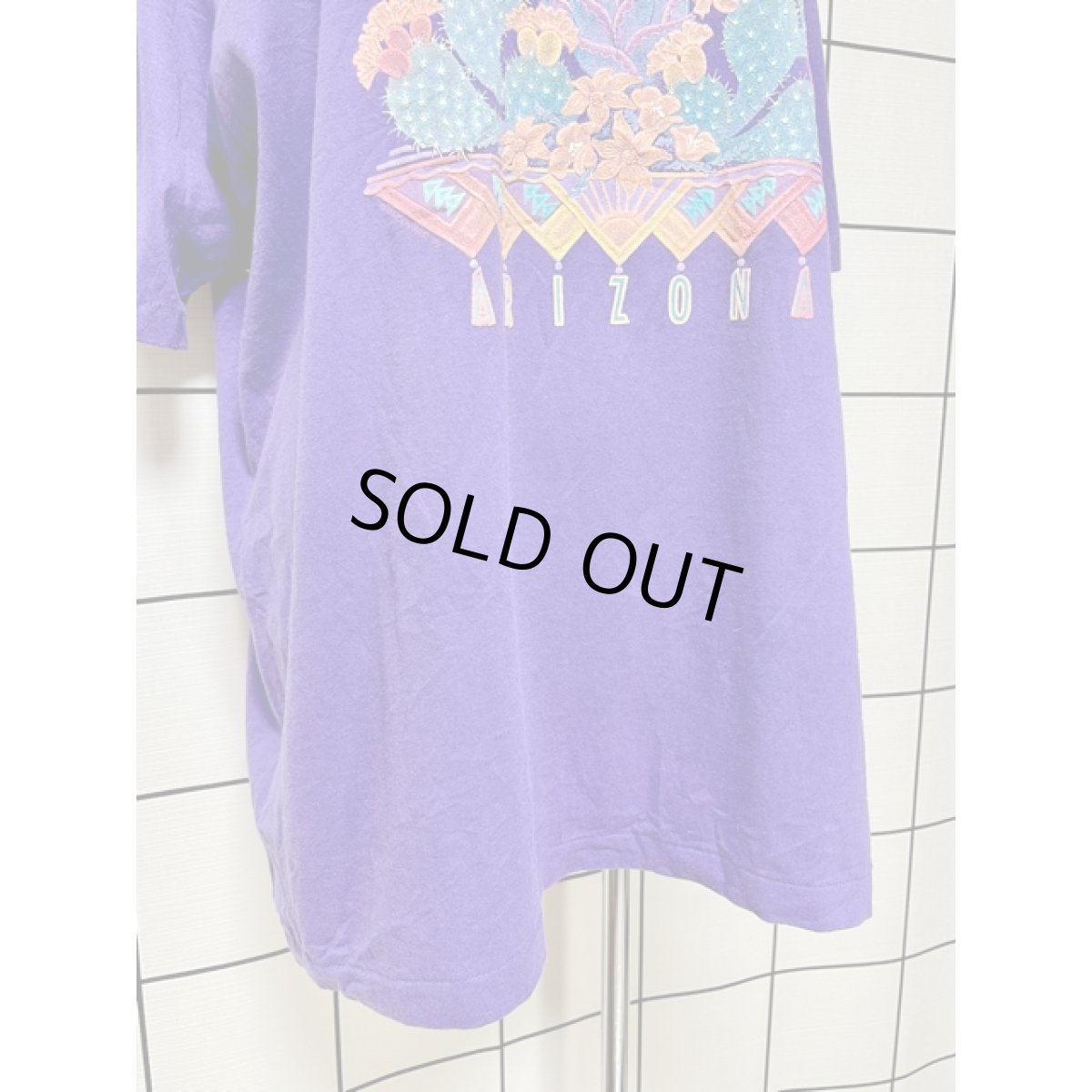 画像9: サボテン 英字 Hanes パープル ガーリー 半袖 レトロ USA古着 ヴィンテージ Tシャツ (9)