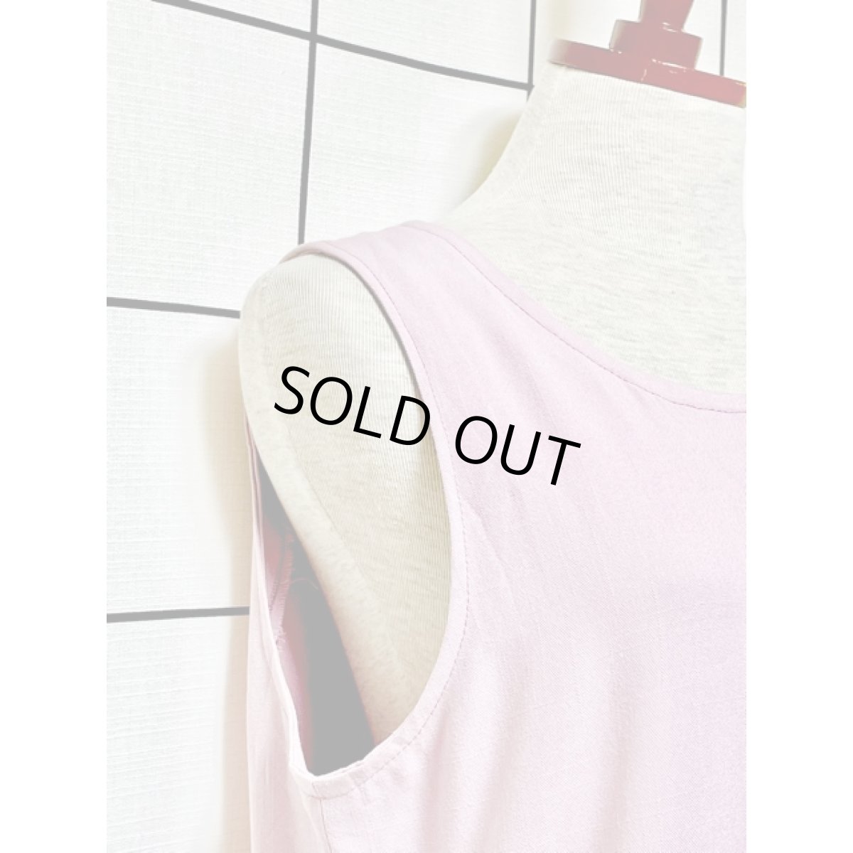 画像8: 無地 ノースリーブ レトロ ヨーロッパ古着 ヴィンテージワンピース【7974】 (8)