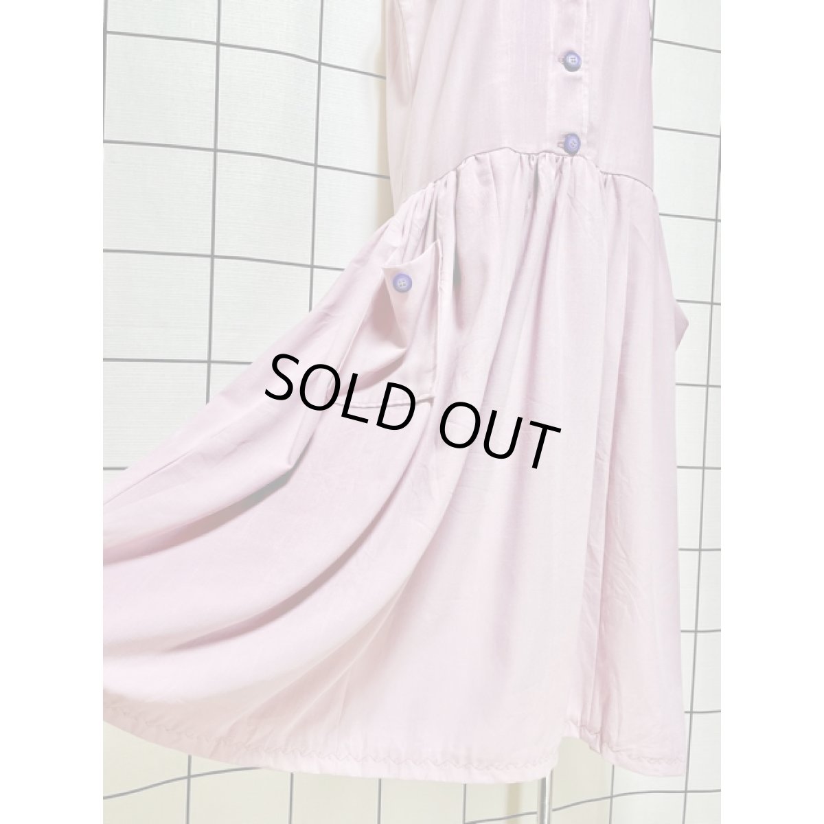 画像11: 無地 ノースリーブ レトロ ヨーロッパ古着 ヴィンテージワンピース【7974】 (11)