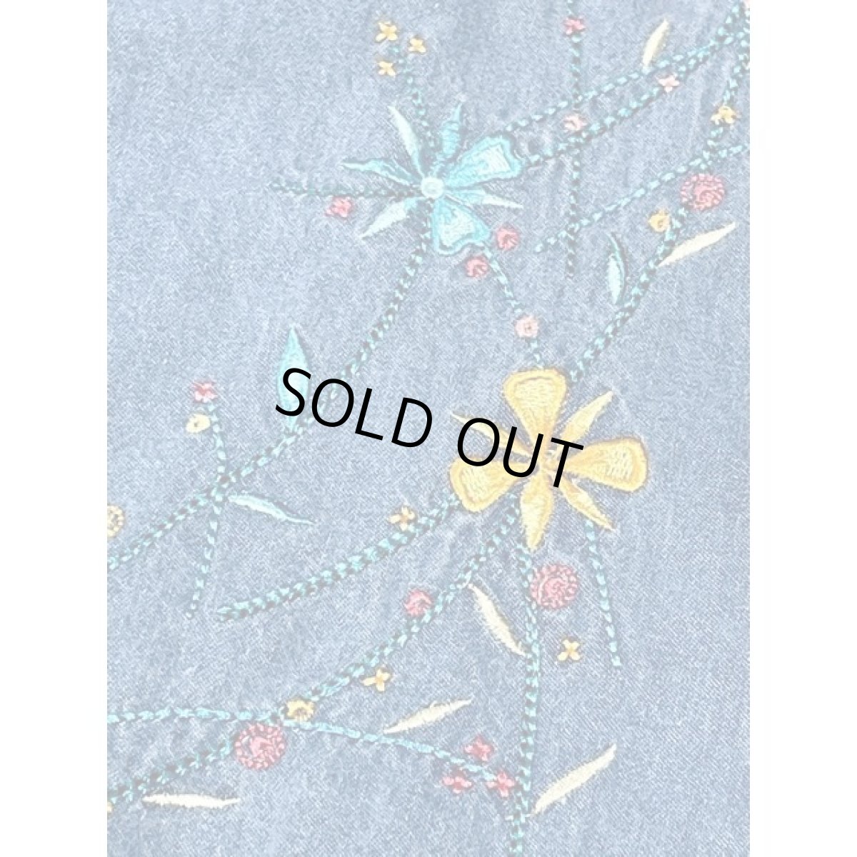 画像11: デニム 薄手 刺繍 USA古着 レトロ ヴィンテージジャケット (11)