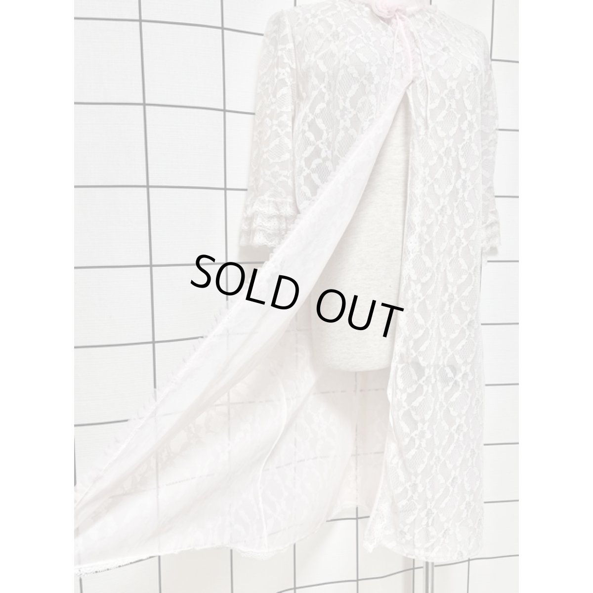 画像10: ヨーロッパ古着 ヴィンテージ ドレス ラメ入総レース 古着mixコーデや重ね着にも  (10)