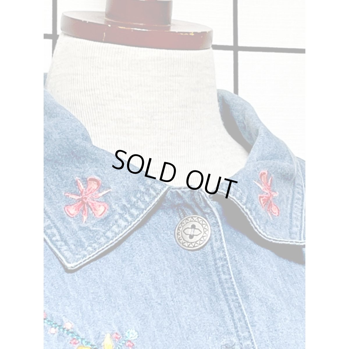 画像7: デニム 薄手 刺繍 USA古着 レトロ ヴィンテージジャケット (7)