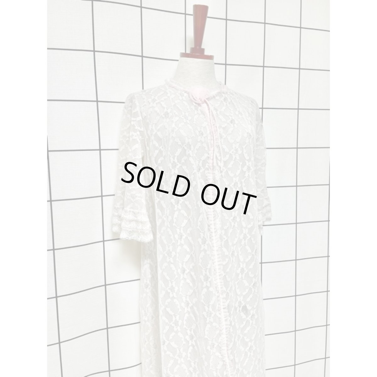 画像6: ヨーロッパ古着 ヴィンテージ ドレス ラメ入総レース 古着mixコーデや重ね着にも  (6)