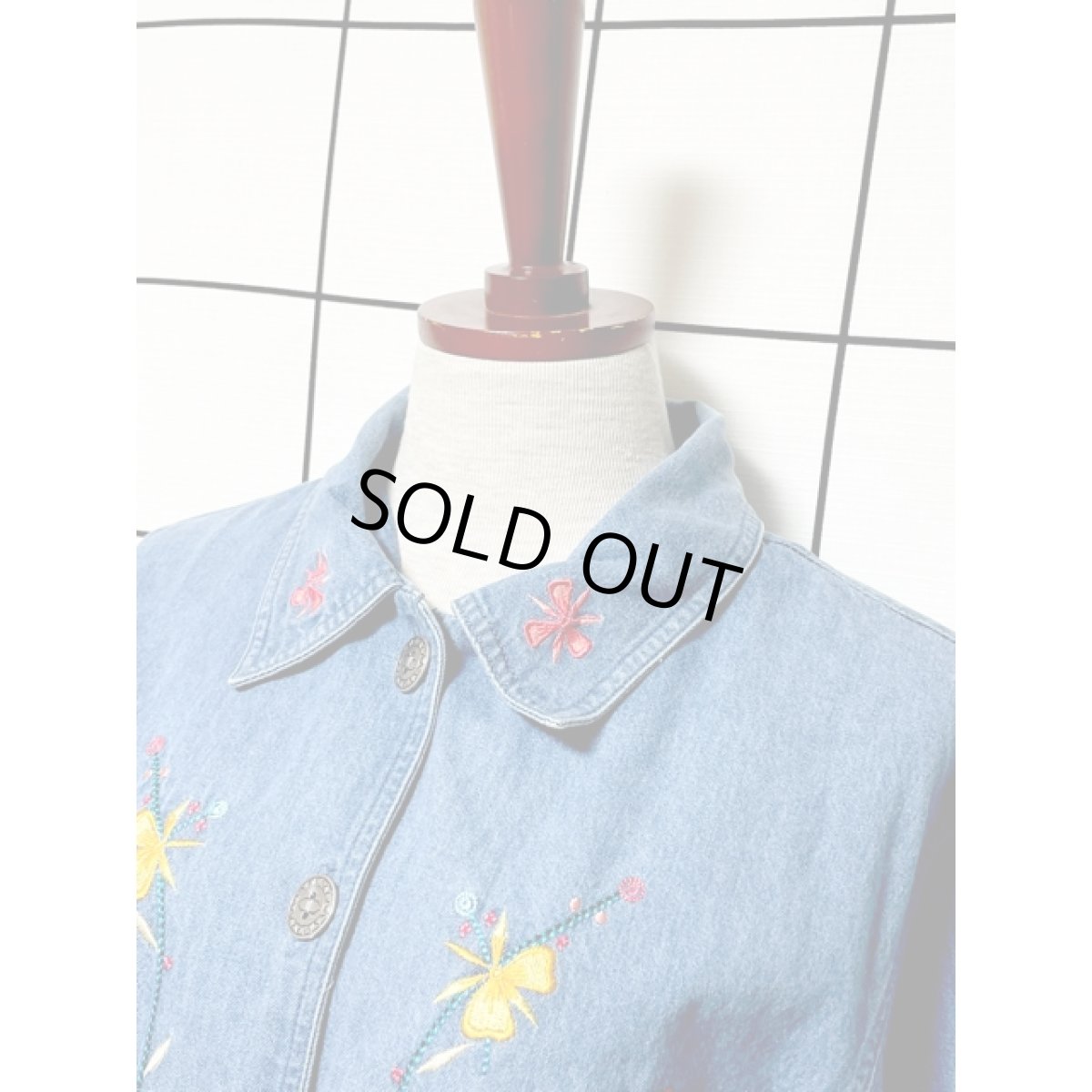 画像6: デニム 薄手 刺繍 USA古着 レトロ ヴィンテージジャケット (6)