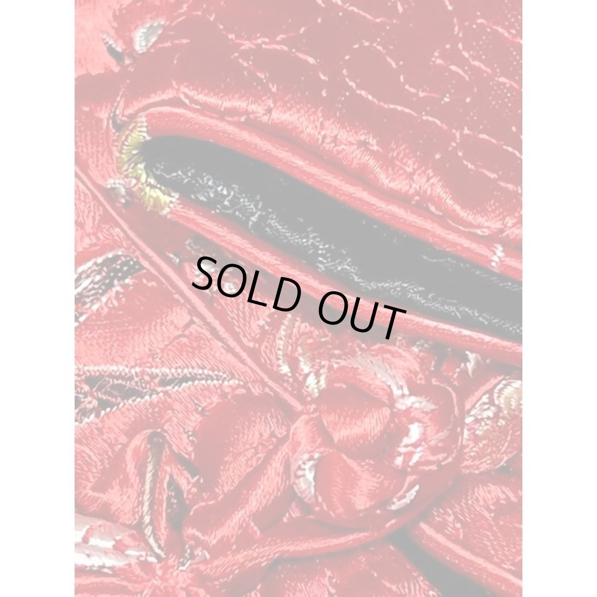 画像13: チャイナボタン 花柄 レッド ポケット付 レトロ レディース 古着 長袖 シャツ ヴィンテージチャイナブラウス (13)