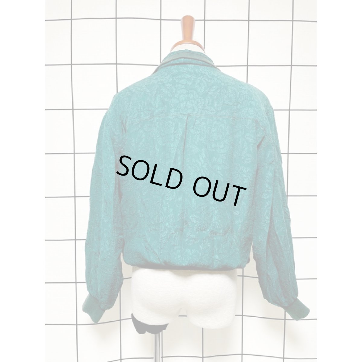 画像5: 凹凸デザイン グリーン ジップアップ ヨーロッパ古着 ブルゾン ジャンパー ヴィンテージナイロンジャケット【V8009】 (5)