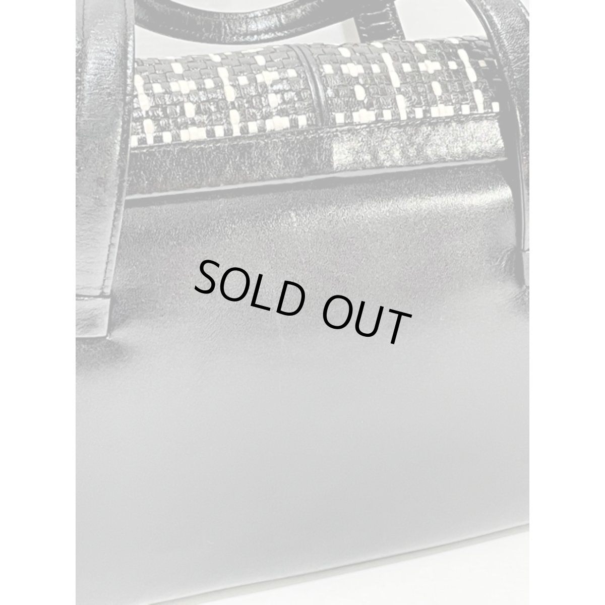 画像7: レザー 編み上げ ブラック ホワイト モノクロ レトロ ヴィンテージバッグ 鞄【6736】 (7)