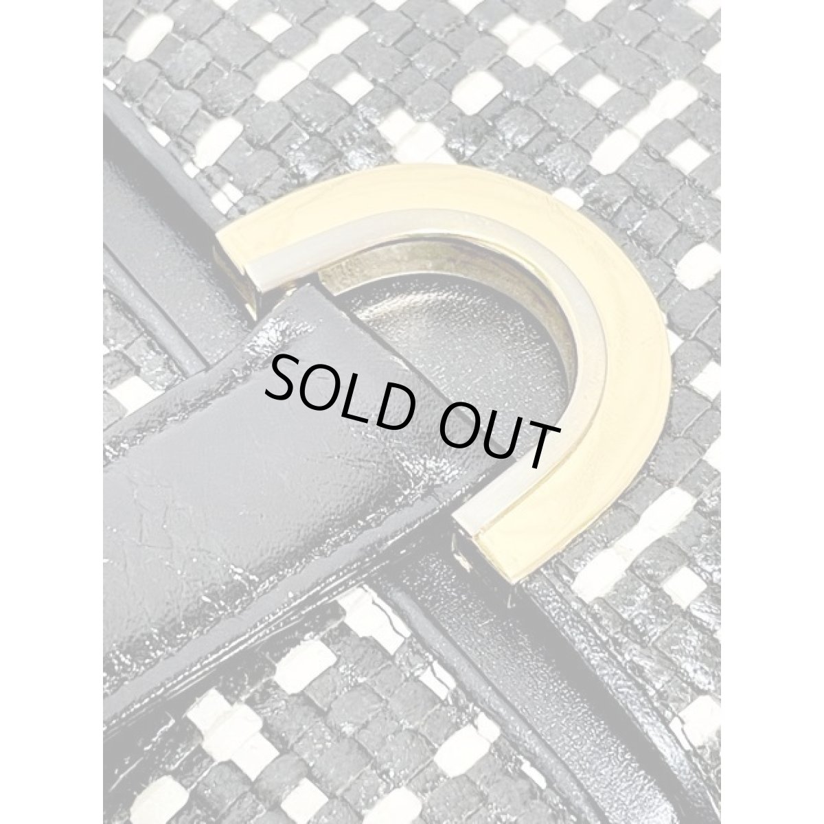 画像9: レザー 編み上げ ブラック ホワイト モノクロ レトロ ヴィンテージバッグ 鞄【6736】 (9)