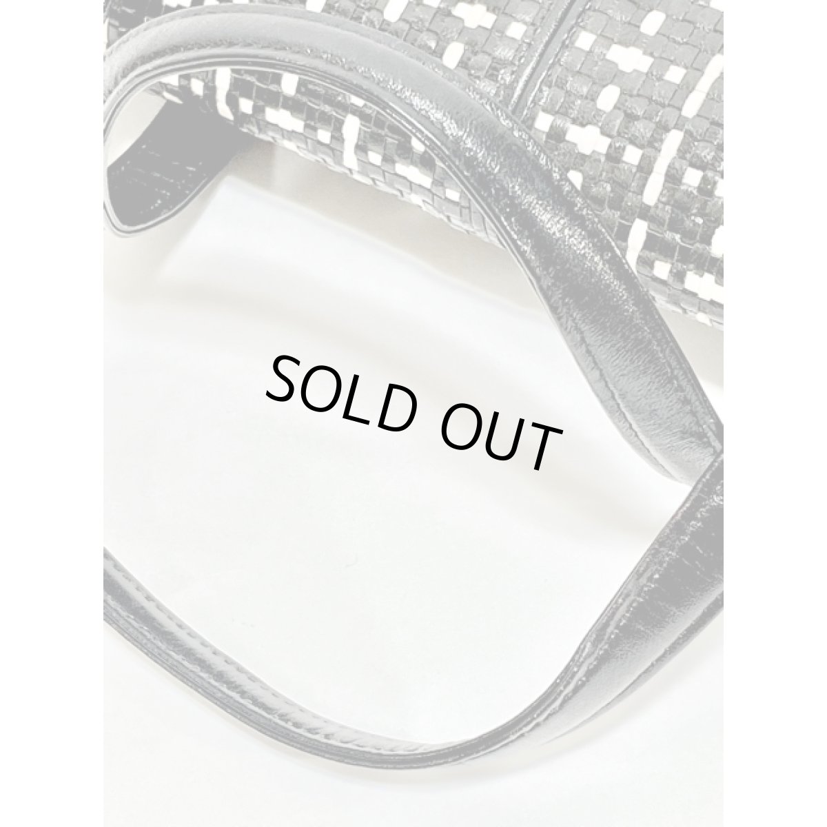 画像8: レザー 編み上げ ブラック ホワイト モノクロ レトロ ヴィンテージバッグ 鞄【6736】 (8)