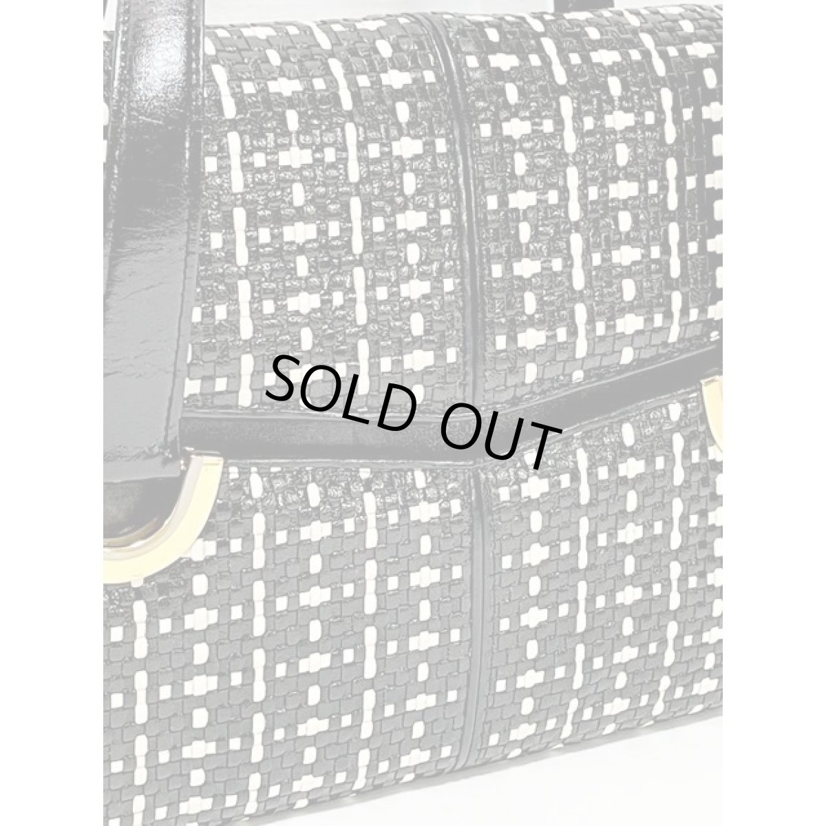 画像6: レザー 編み上げ ブラック ホワイト モノクロ レトロ ヴィンテージバッグ 鞄【6736】 (6)