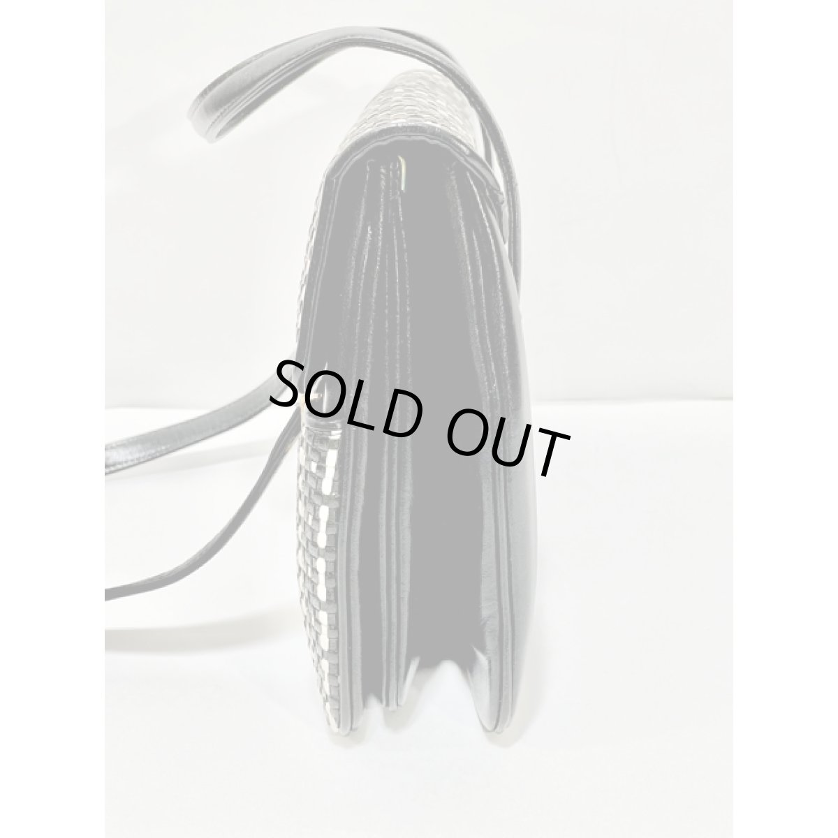 画像3: レザー 編み上げ ブラック ホワイト モノクロ レトロ ヴィンテージバッグ 鞄【6736】 (3)