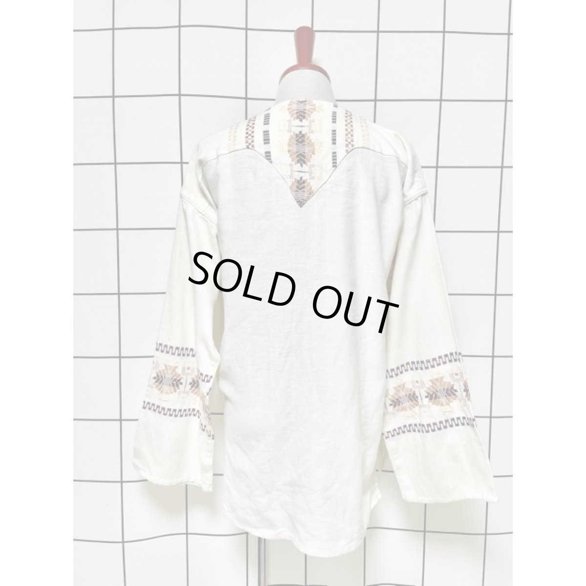 画像5: Guatemala グアテマラ 刺繍 オフホワイト 長袖 フォークロア レトロ USA古着 ヴィンテージ刺繍ブラウス (5)