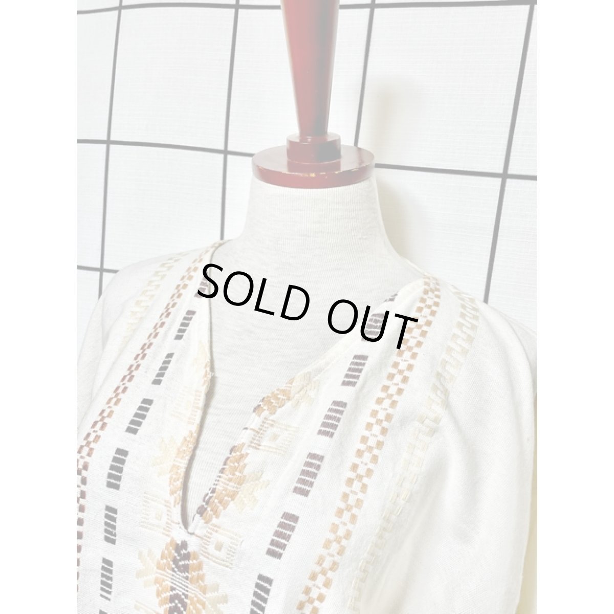 画像7: Guatemala グアテマラ 刺繍 オフホワイト 長袖 フォークロア レトロ USA古着 ヴィンテージ刺繍ブラウス (7)