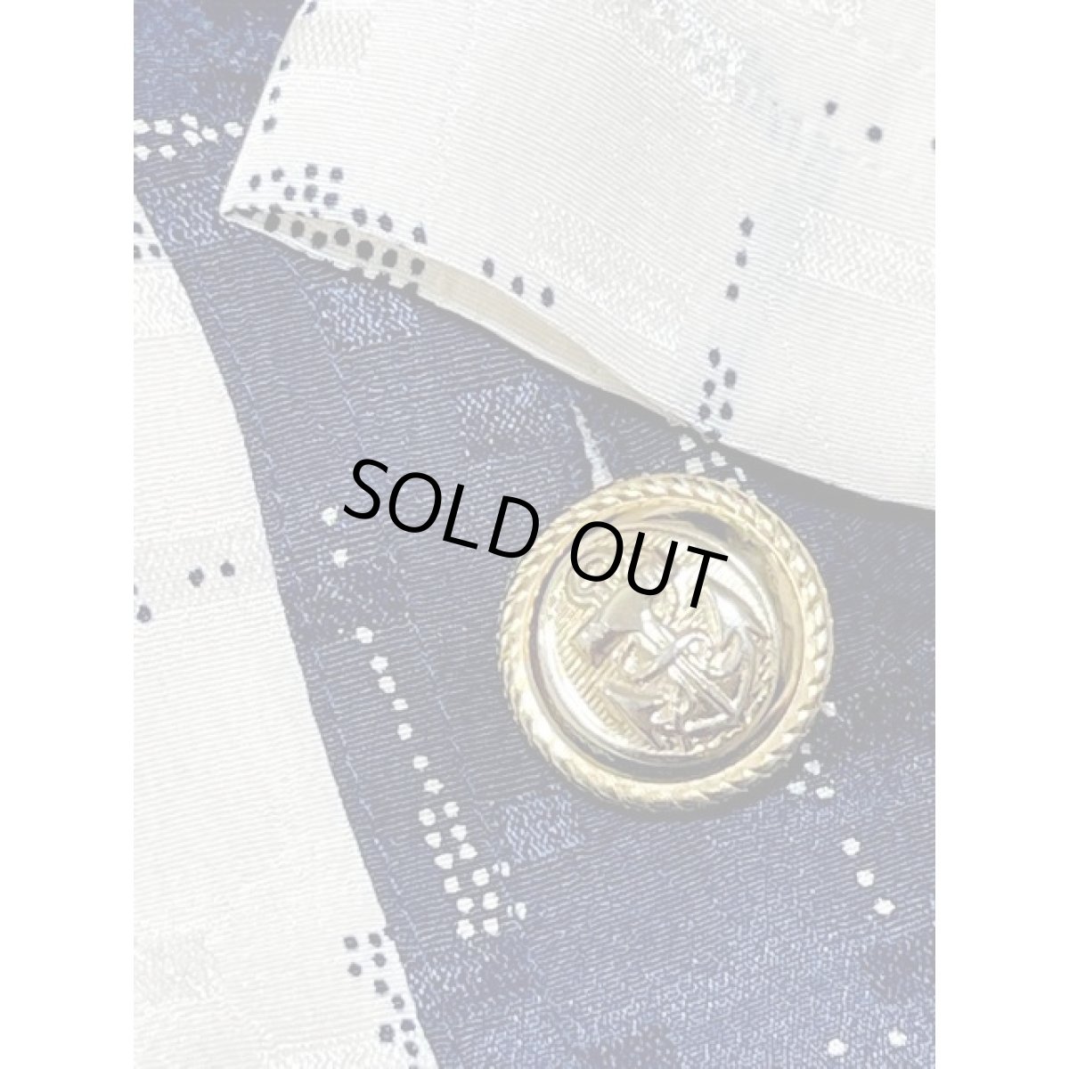 画像15: ホワイト ネイビー 切り替えし イカリ型ボタン 長袖 レトロ USA古着 ヴィンテージワンピース (15)