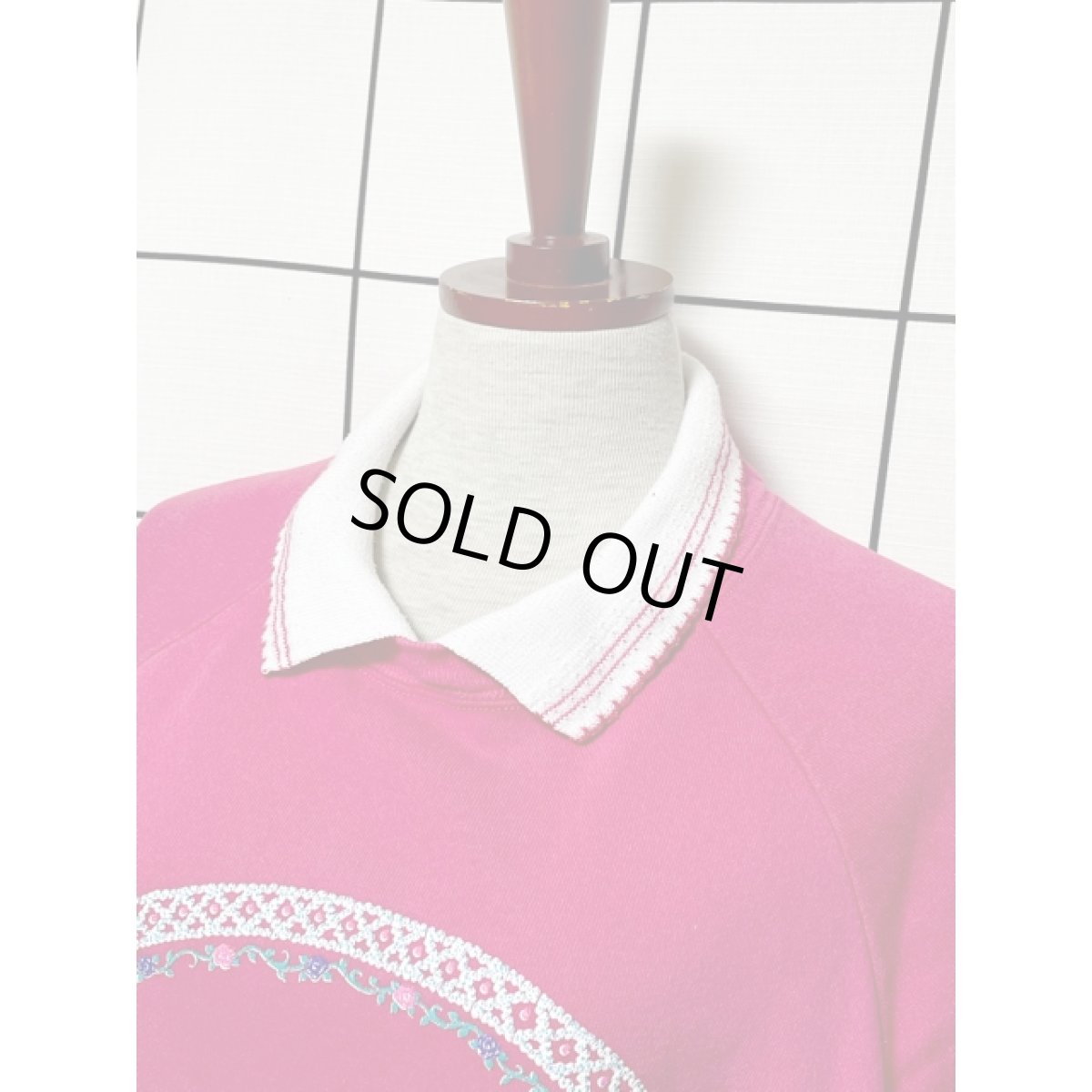 画像7: 花車 オーバーサイズ 襟付 レトロ USA古着 ヴィンテージスウェット (7)