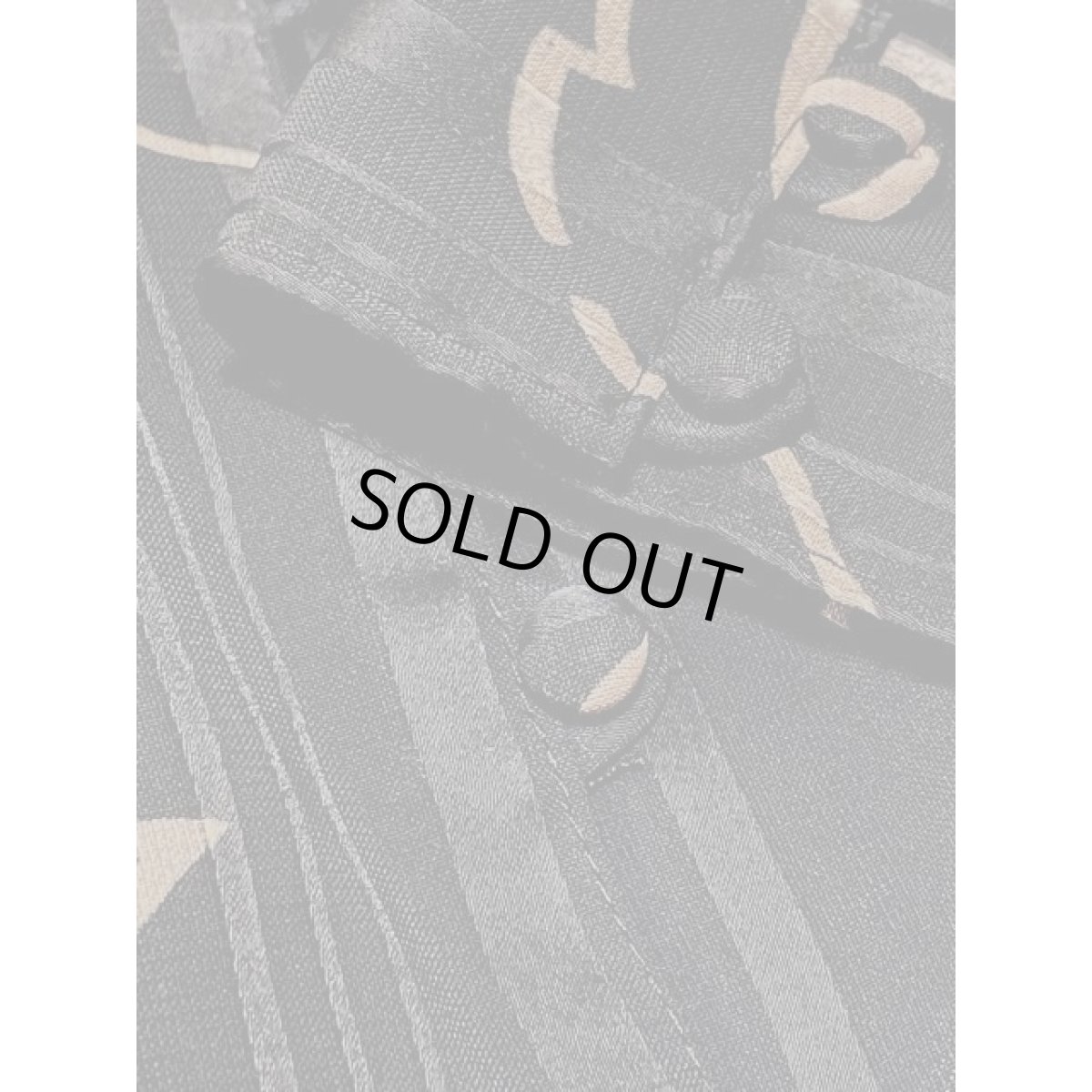 画像11: ベルトセット ストライプ アート柄 スタンドカラー ブラック ベージュ 長袖 レトロ USA古着 ヴィンテージワンピース【V8045】 (11)