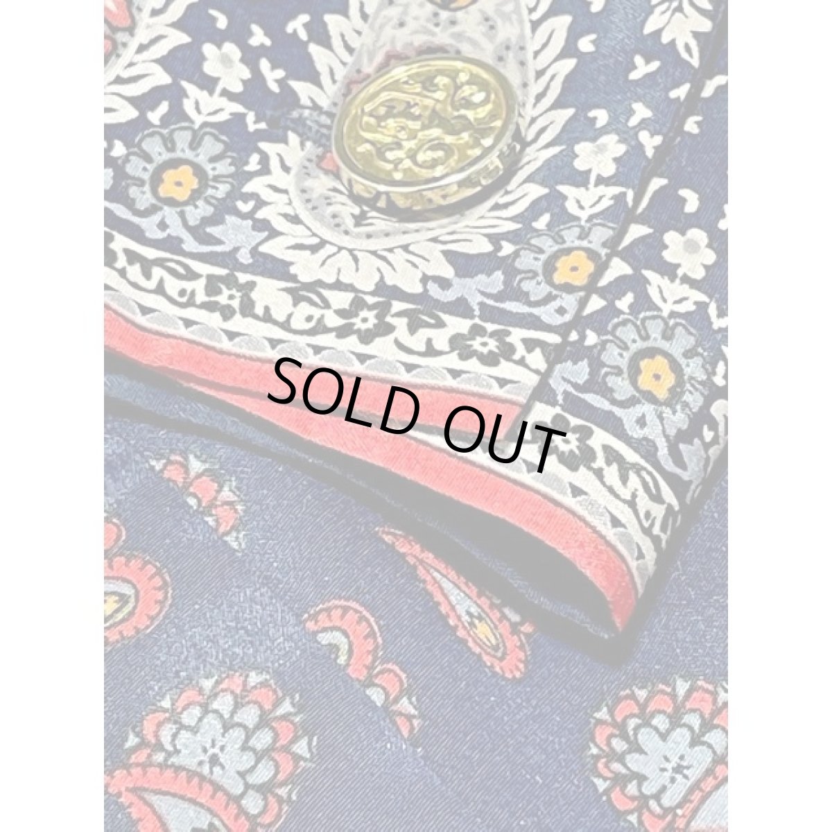 画像17: ペイズリーモチーフ ネイビー プリーツ ウエストゴム 長袖 レトロ USA古着 ヴィンテージワンピース【V8043】 (17)