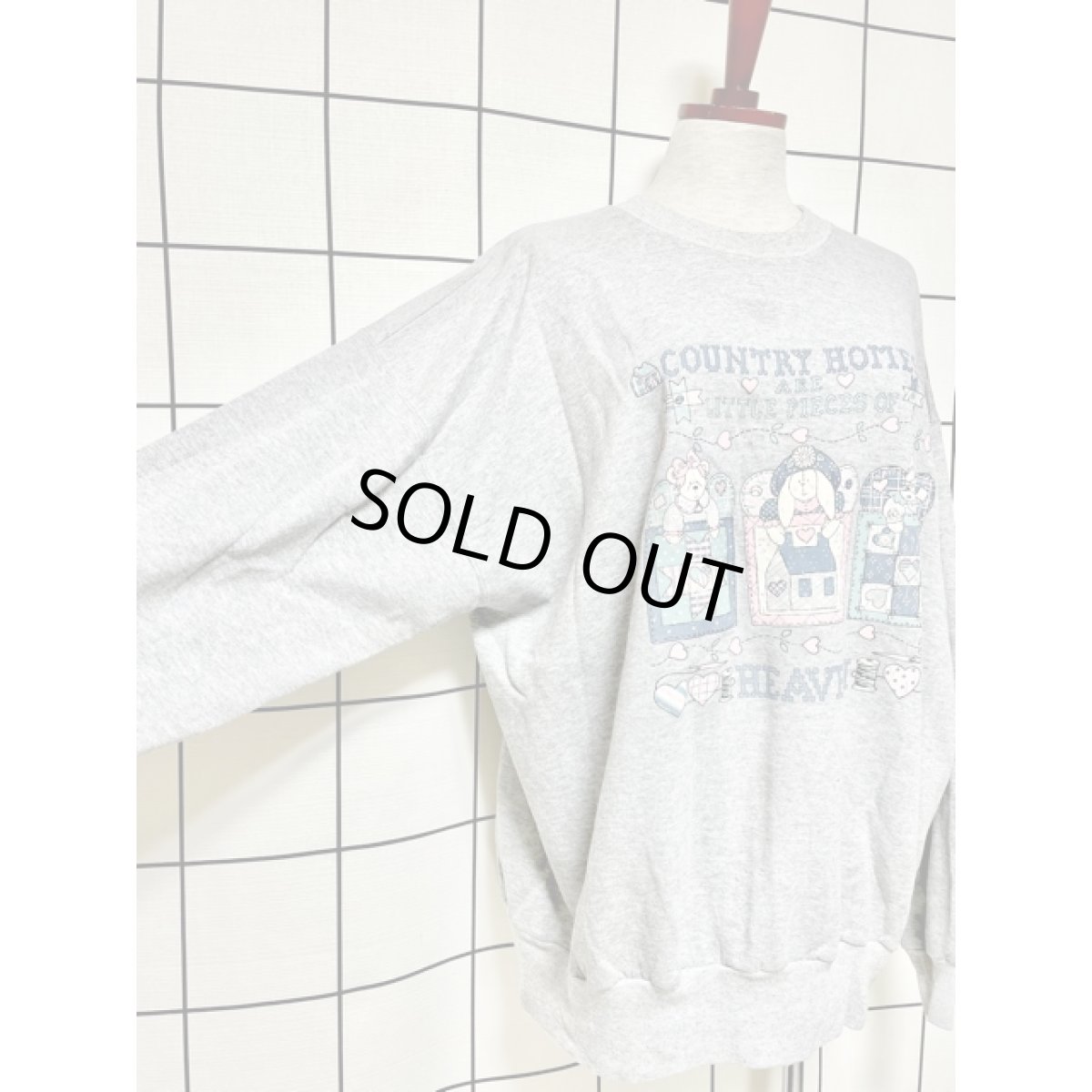 画像4: ドール ハート 英字 オーバーサイズ グレー レトロ USA古着 ヴィンテージスウェット (4)