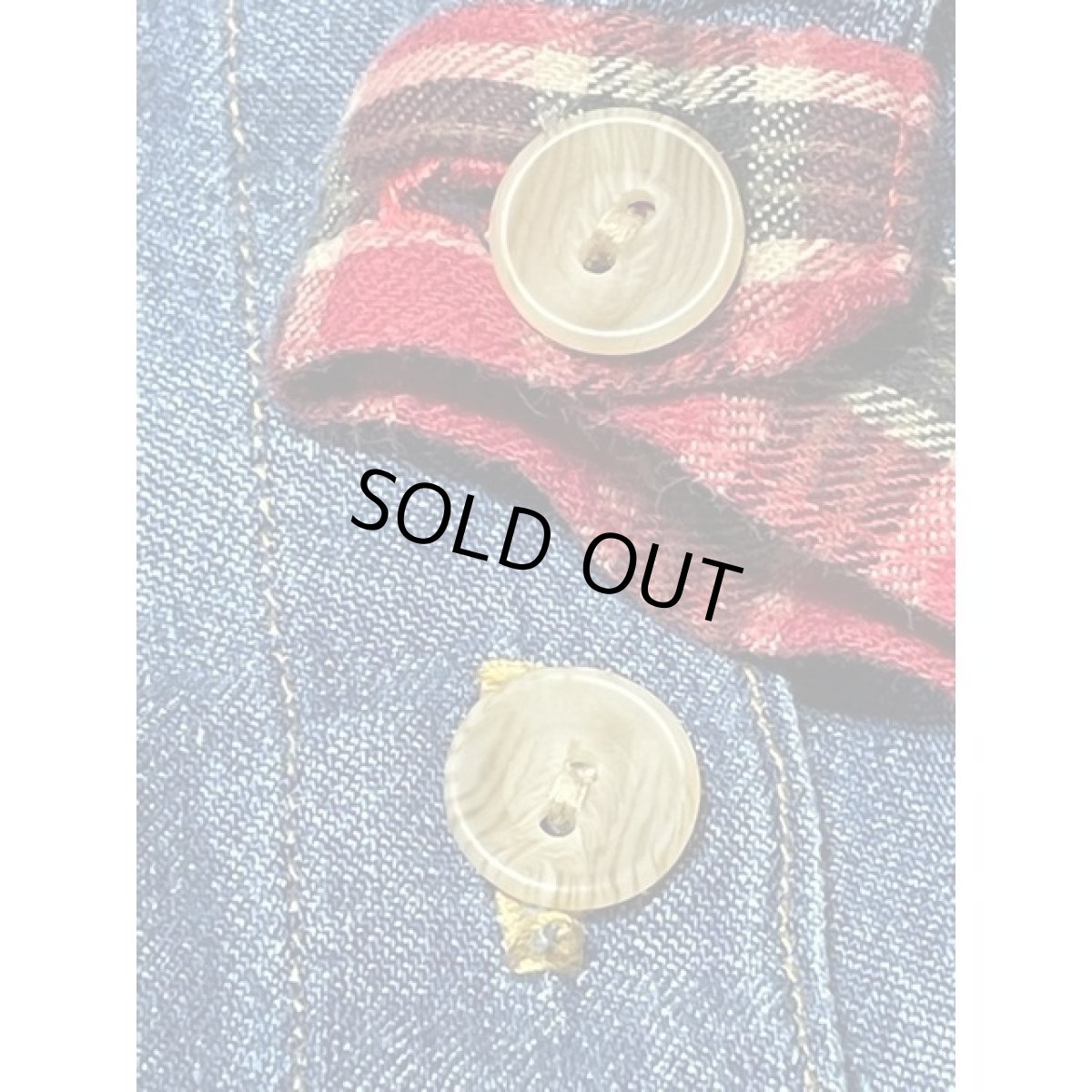 画像15: アメリカ古着 ワンピース ヴィンテージ デニム チェック 前開き 長袖 レトロ (15)